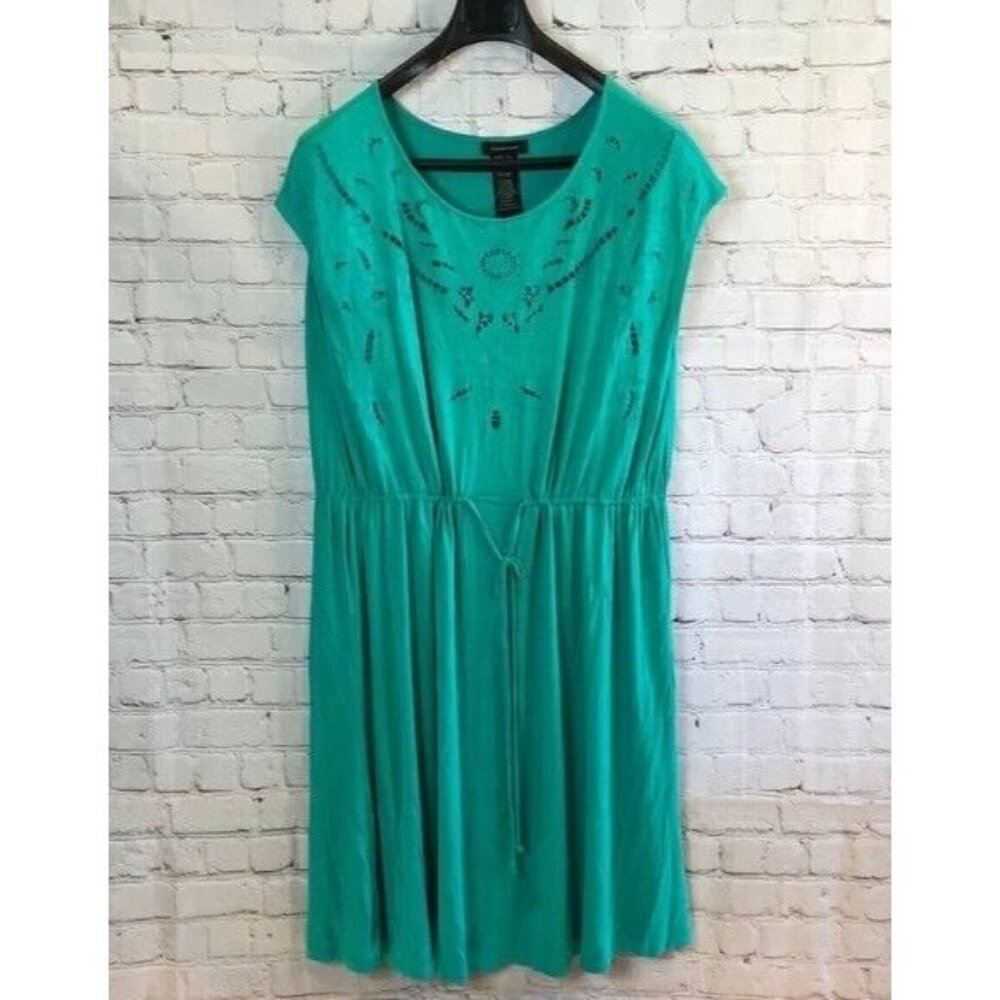 NWT Spence Jade Green Dress Drawstring Waist Sleeveless XXL